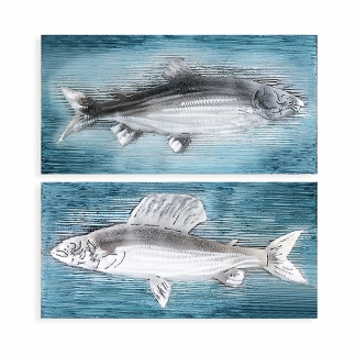 Obraz Fishes 80 cm, olej na plátne, sada 2 ks