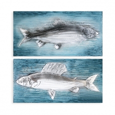 Obraz Fishes 80 cm, olej na plátně, sada 2 ks - 1