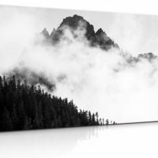 Obraz Hmla v Alpách v čiernobielej, 150x100 cm - 3