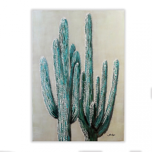 Obraz Kaktus 100 cm, olej na plátně - 1