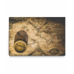 Obraz Kompas na mapě, 60x40 cm