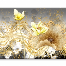 Obraz Kvety v zlatých ťahoch, 150x100 cm - 1