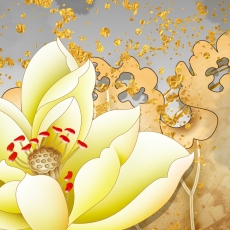 Obraz Květy ve zlatých tazích, 120x80 cm - 4