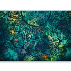 Obraz Mandala tyrkysové dění, 150x80 cm - 4