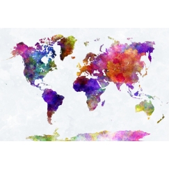 Obraz Mapa na akvarelu, 150x100 cm