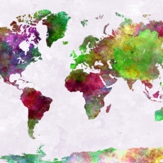 Obraz Mapa světa I, 120x80 cm - 1