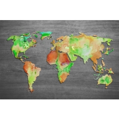 Obraz Mapa světa II, 120x80 cm