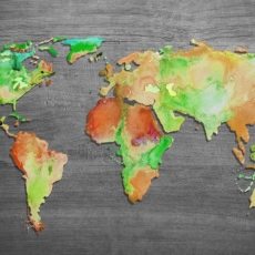 Obraz Mapa světa II, 150x100 cm - 1