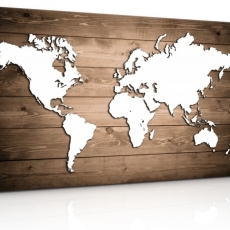 Obraz Mapa světa na dřevu, 120x80 cm - 3