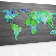 Obraz Mapa světa zelená, 120x80 cm - 3