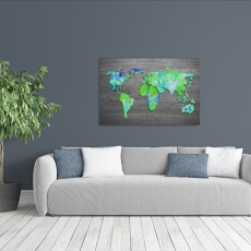Obraz Mapa sveta zelená, 150x100cm - 2