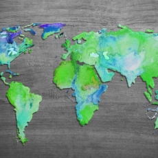Obraz Mapa sveta zelená, 150x100cm - 1