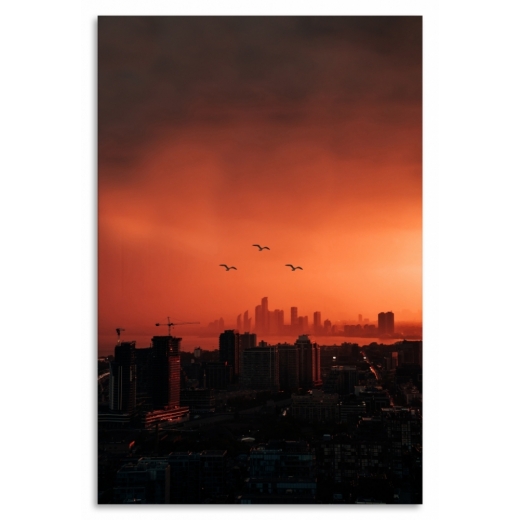 Obraz Město v červeném, 80x120 cm - 1
