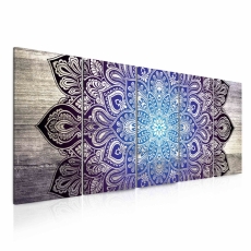 Obraz Modrá mandala na dřevě, 150x60 cm - 3