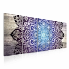 Obraz Modrá mandala na dreve, 150x60 cm - 3