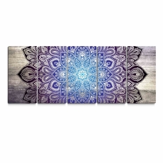 Obraz Modrá mandala na dreve, 150x60 cm - 1