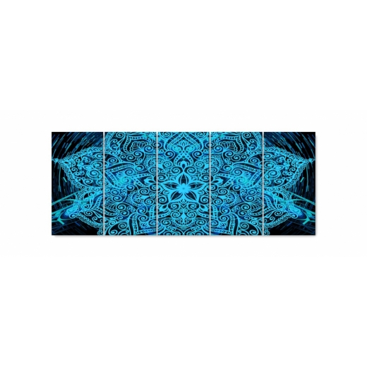 Obraz Modrá mandala v prostoru, 150x60 cm - 1