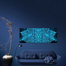 Obraz Modrá mandala v prostoru, 150x60 cm - 2