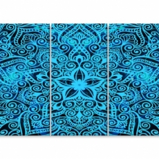 Obraz Modrá mandala v prostoru, 150x60 cm - 1