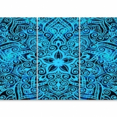 Obraz Modrá mandala v prostoru, 150x60 cm - 1