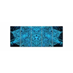 Obraz Modrá mandala v prostoru, 150x60 cm