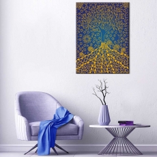 Obraz Modro-zlatý kouzelný strom, 30x45 cm - 2