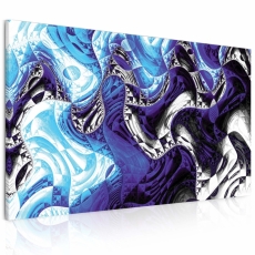 Obraz Modrobílá abstrakce, 150x100 cm - 3