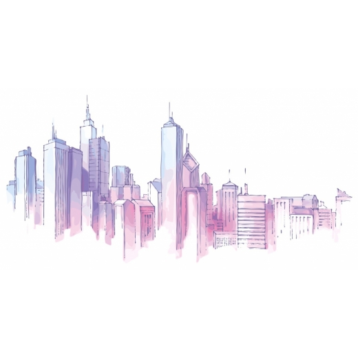 Obraz New York skica mrakodrapů, 100x50 cm - 1