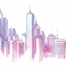 Obraz New York skica mrakodrapů, 120x60 cm - 1