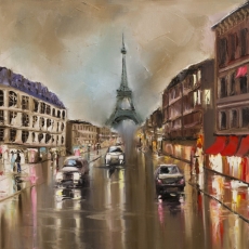 Obraz Paríž za dažďa,  150x100 cm - 1