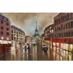Obraz Paříž za deště, 120x80 cm