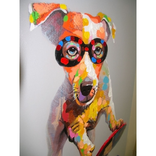 Obraz Pes na skateboarde, 60x120 cm, olej na plátne - 1