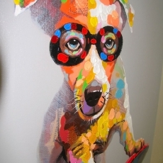 Obraz Pes na skateboardu, 60x120 cm, olej na plátně - 1