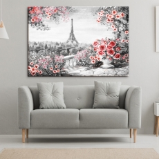 Obraz reprodukce Paříž s růžemi, 150x100 cm - 2