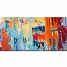 Obraz reprodukcia Mestský ruch, 120x40 cm - 1