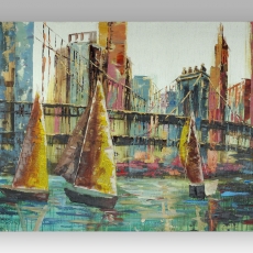 Obraz Sailing boats, 120 cm, olej na plátne - 1