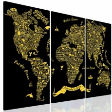 Obraz Typografická mapa sveta, 90x60 cm - 3