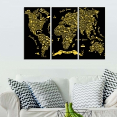 Obraz Typografická mapa světa, 90x60 cm - 2