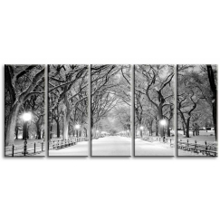 Obraz Večerná prechádzka parkom, 100x45 cm