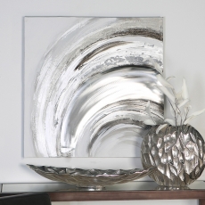 Obraz Wave s hliníkovou aplikací, 80x80 cm, olej na plátně - 2