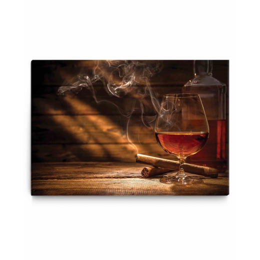 Obraz Whiskey a doutník, 120x80 cm - 1