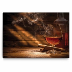 Obraz Whiskey a doutník, 120x80 cm - 1