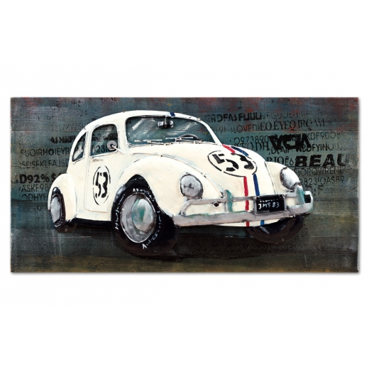 Obraz White Car, 80 cm, olej na plátně - 1