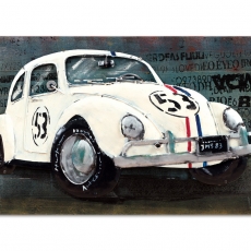 Obraz White Car, 80 cm, olej na plátně - 1