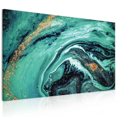 Obraz Zelenozlatá abstrakce, 120x80 cm - 1