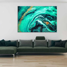 Obraz Zelenozlatá abstrakce, 120x80 cm - 2