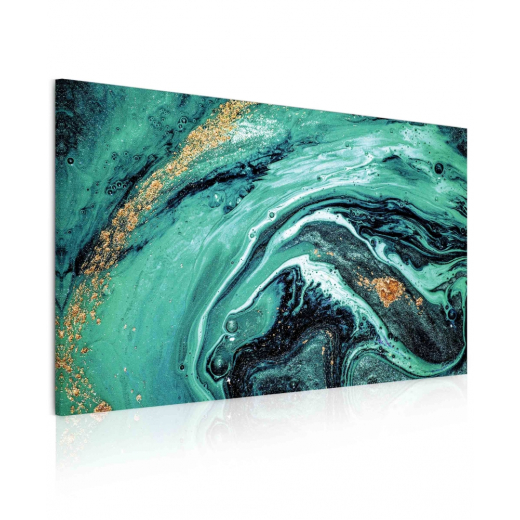 Obraz Zelenozlatá abstrakcia, 120x80 cm - 1