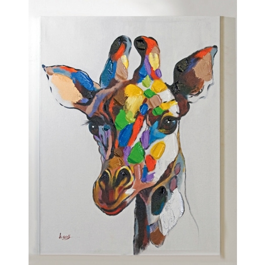 Obraz Žirafa, 80x60 cm, olej na plátně - 1