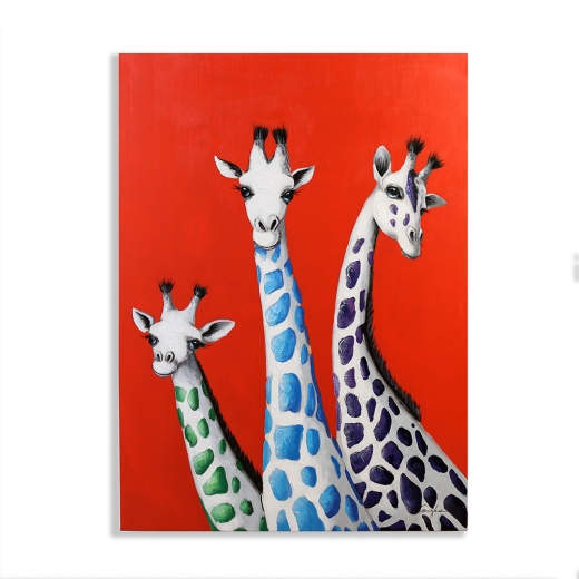 Obraz Žirafy 100 cm, olej na plátne - 1