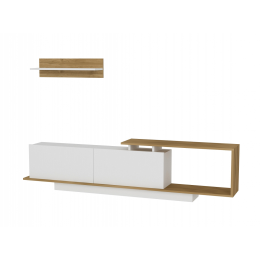 Obývací stěna Asos, 180 cm, bílá / ořech - 1